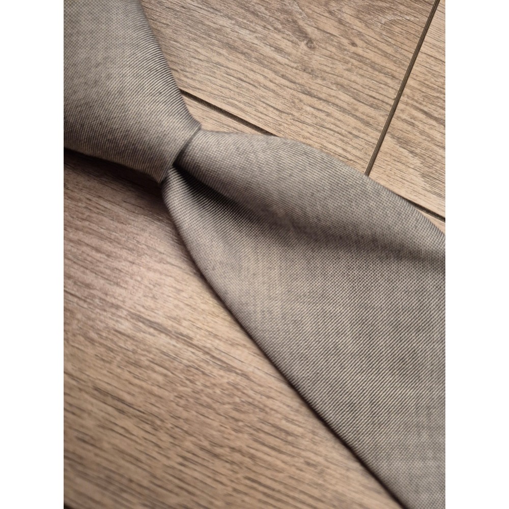 Bergdorf Goodman Mens Grey Weave 100% Cotton Tailored Fit Tie‎ Made in Italy